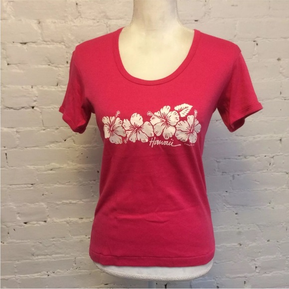 Vintage 80s Poly Tees Hawaii short sleeve 1983 tee shirt pink m - Picture 1 of 8